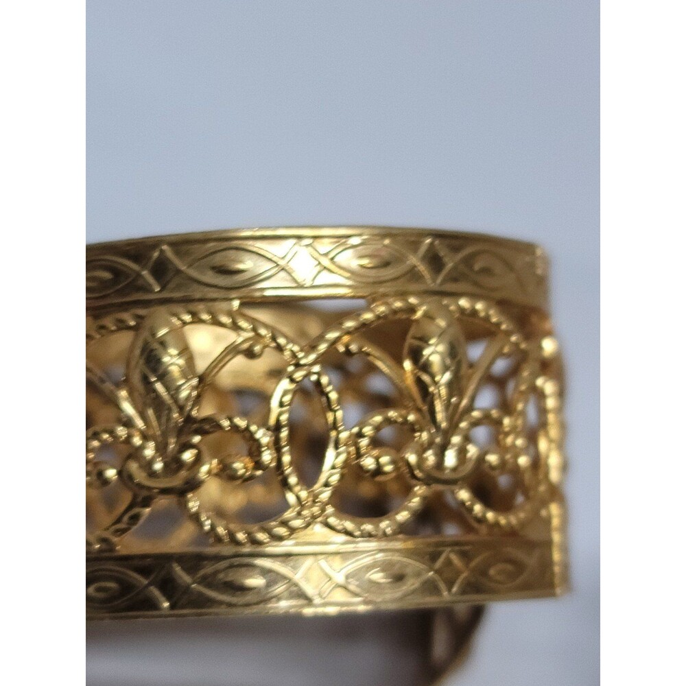 Set Of 6 Brass Filligree Napkin Rings - Picture 3 of 5